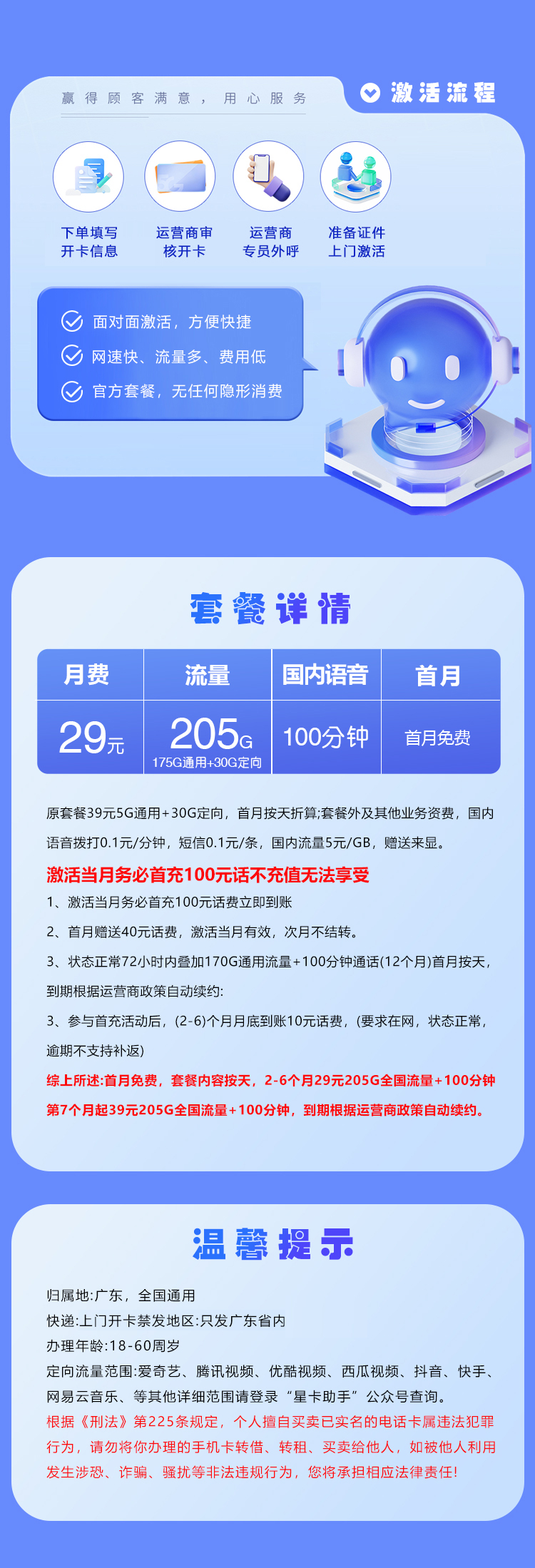 广东电信卡【29元205G流量+100分钟】  第2张