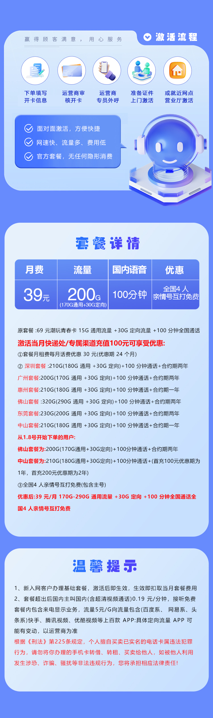 广东移动省内专属卡【39元200G流量+100分钟】  第2张